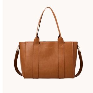 Poppy & Peonies Multitasker Cognac Vegan Leather Tote